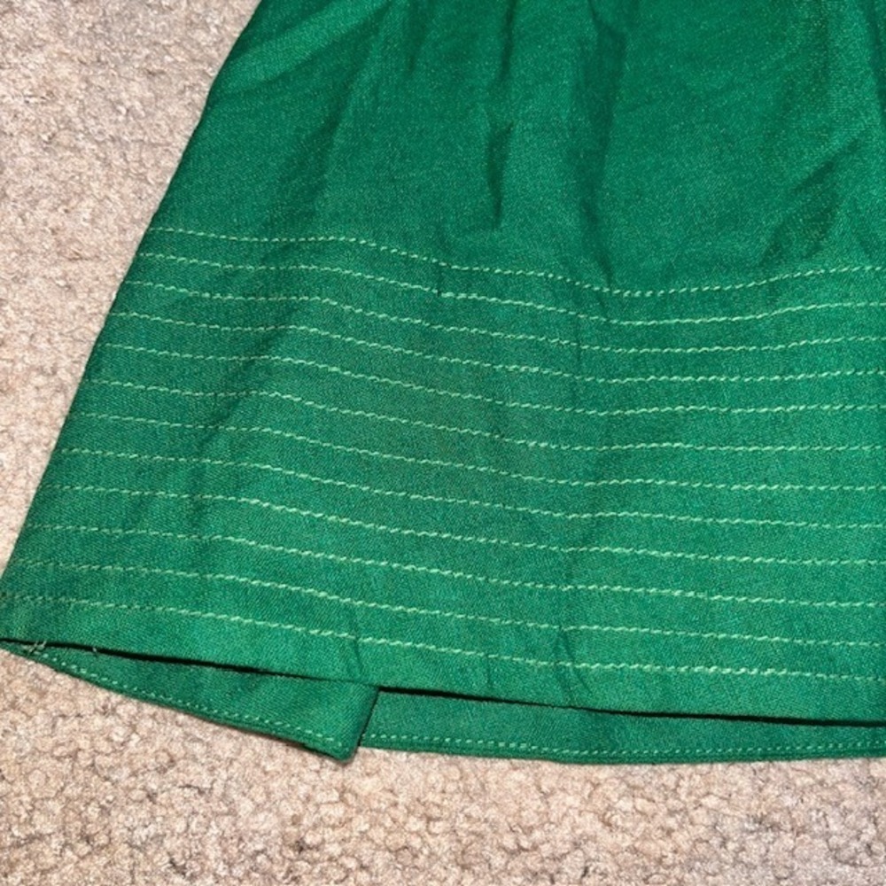 Farm Rio Lea Leaf Mini Dress One Shoulder Linen Blend Green Small - Picture 5 of 9
